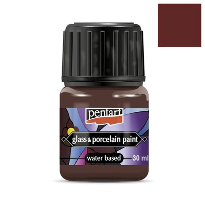 Pentart Glas- und Porzellanfarbe 30ml - braun - Bastelschachtel - Pentart Glas- und Porzellanfarbe 30ml - braun