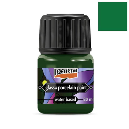 Pentart Glas- und Porzellanfarbe 30ml - grün - Bastelschachtel - Pentart Glas- und Porzellanfarbe 30ml - grün