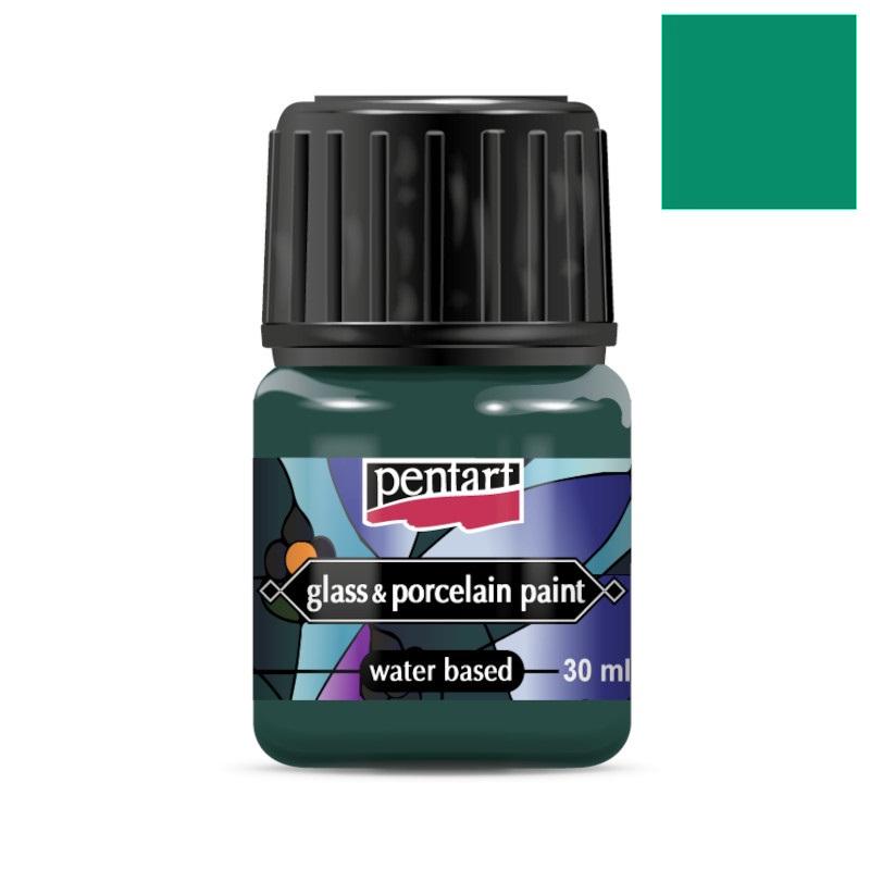 Pentart Glas- und Porzellanfarbe 30ml - türkisgrün - Bastelschachtel