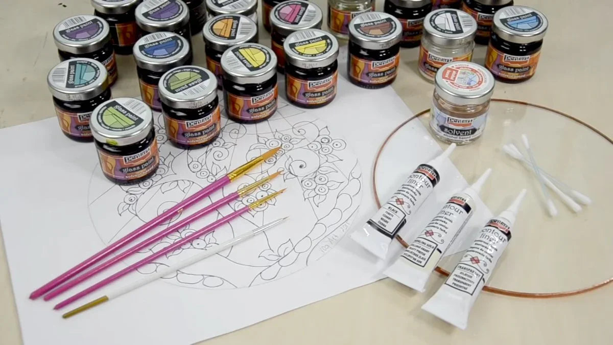 Pentart Glasfarbe 30ml - orange - Bastelschachtel