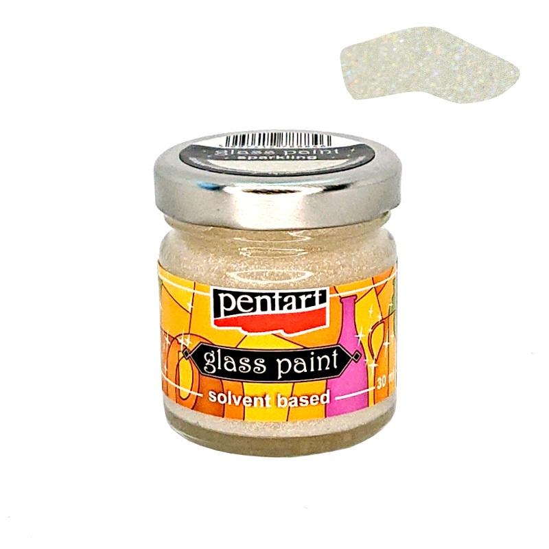 Pentart Glasfarbe 30ml - regenbogen glitter - Bastelschachtel - Pentart Glasfarbe 30ml - regenbogen glitter