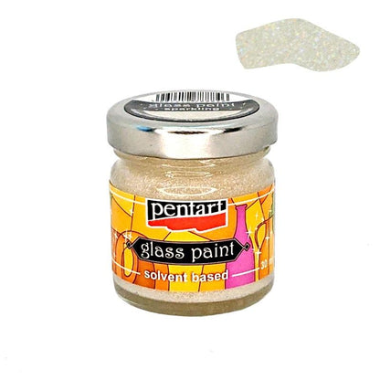 Pentart Glasfarbe 30ml - regenbogen glitter - Bastelschachtel - Pentart Glasfarbe 30ml - regenbogen glitter