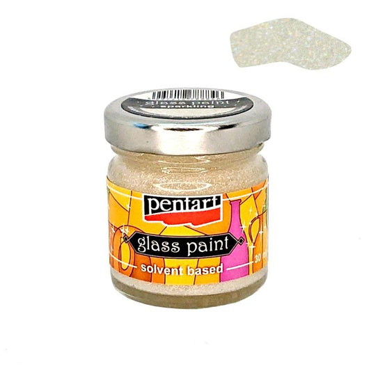 Pentart Glasfarbe 30ml - regenbogen glitter - Bastelschachtel - Pentart Glasfarbe 30ml - regenbogen glitter