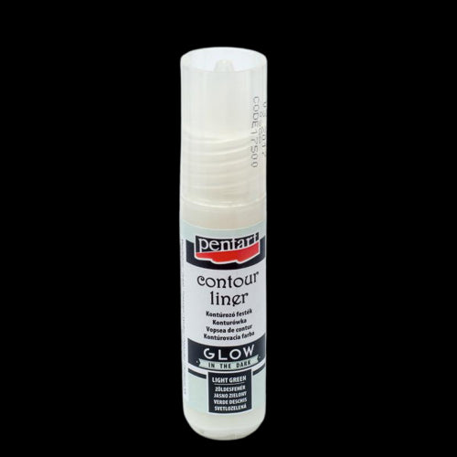 Pentart Konturenfarbe Glow in the dark 20ml - hellgrün - Bastelschachtel