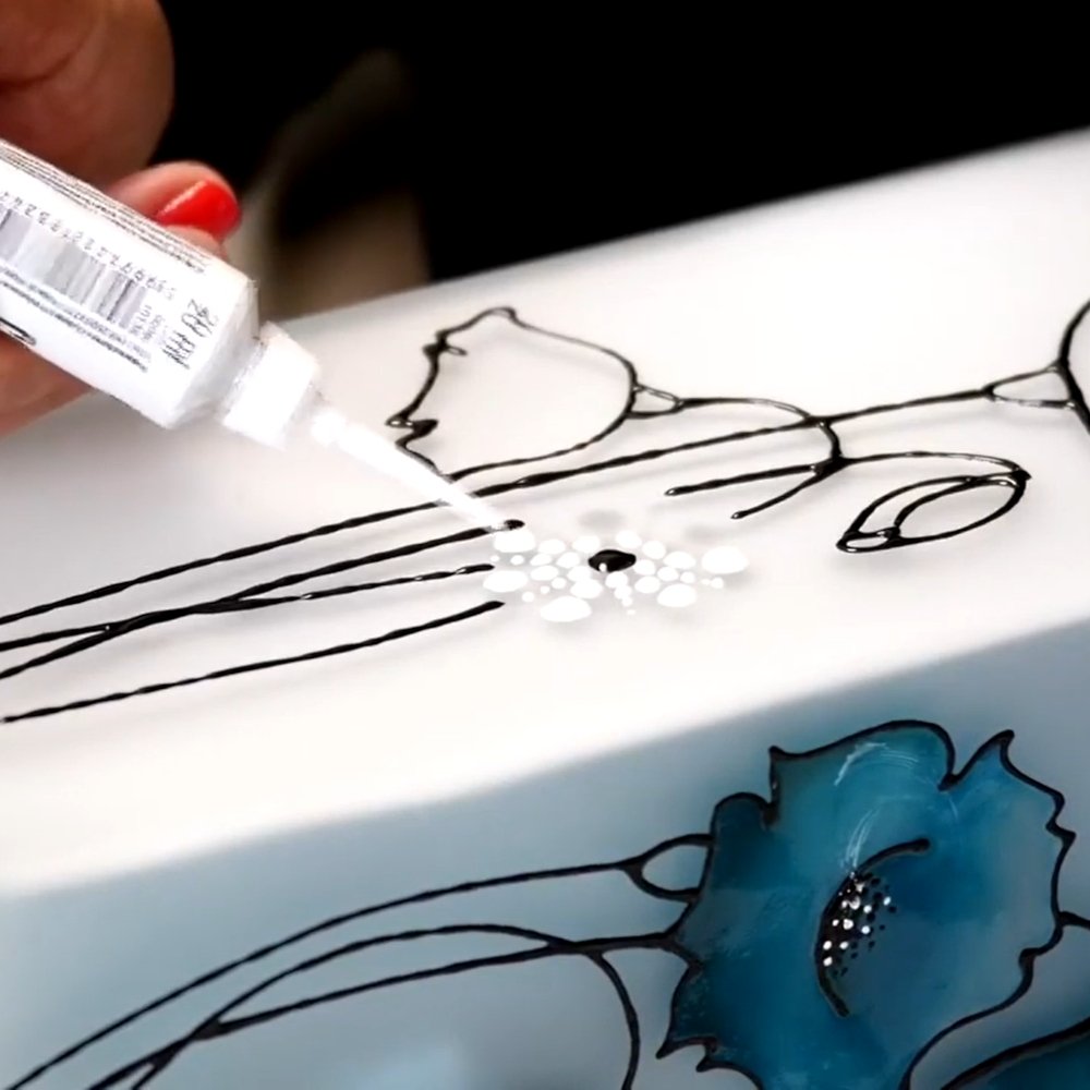 Pentart Konturenfarbe universell - schwarz - Bastelschachtel