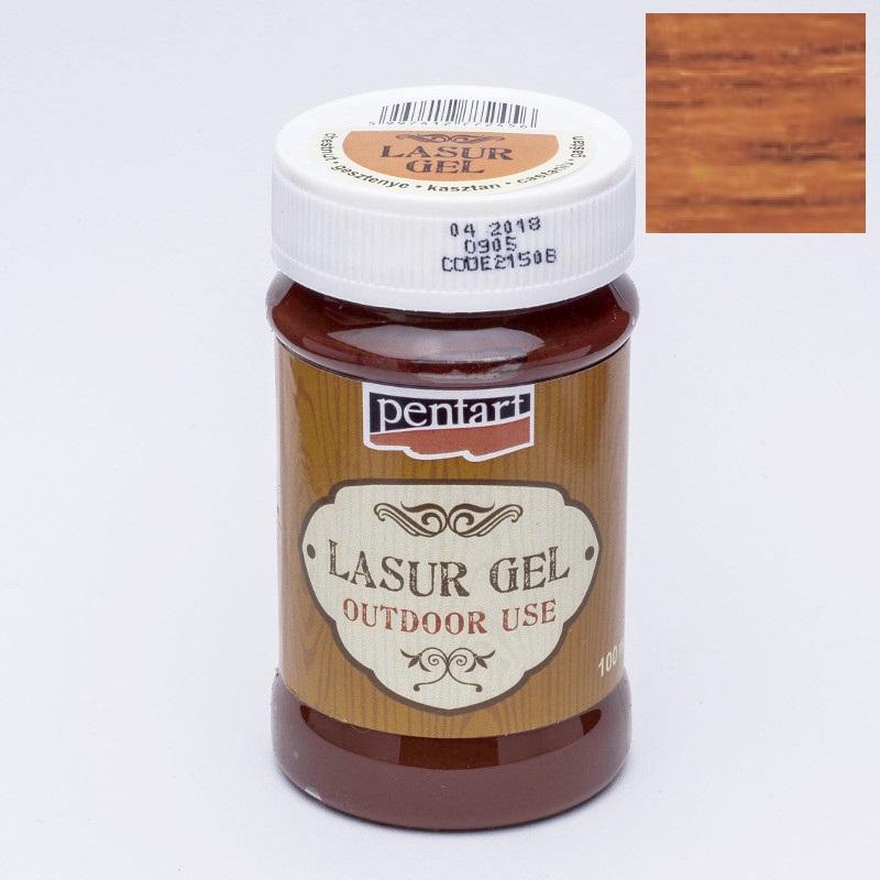 Pentart Lasurgel für Innen- und Außenbereich 100ml - kastanie - Bastelschachtel