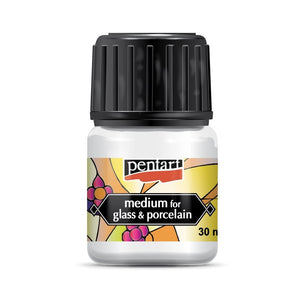 Pentart Medium für Glas- und Porzellanfarbe 30ml - Bastelschachtel - Pentart Medium für Glas- und Porzellanfarbe 30ml