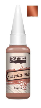 Pentart Mixed Media Tinte 20ml metallic - bronze - Bastelschachtel