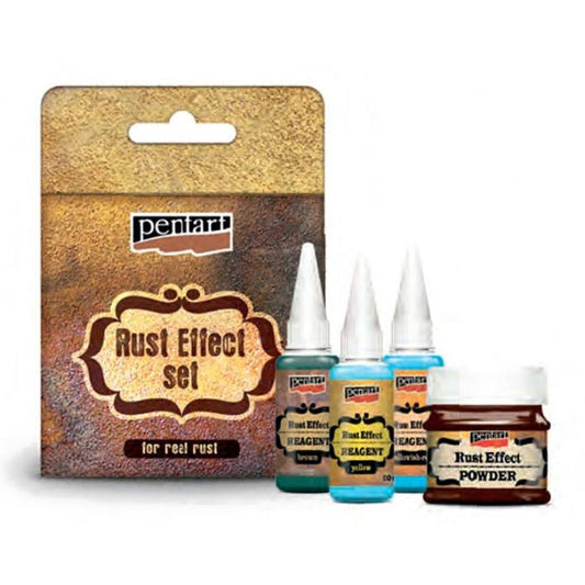 Pentart Rosteffekt Set - Pulver 180g + Reagenten - Bastelschachtel - Pentart Rosteffekt Set - Pulver 180g + Reagenten