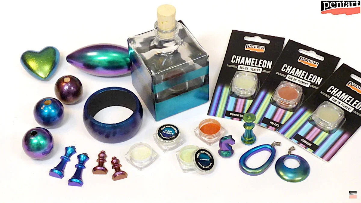 Pentart Rub-on Pigment chamäleon - fire gold - Bastelschachtel