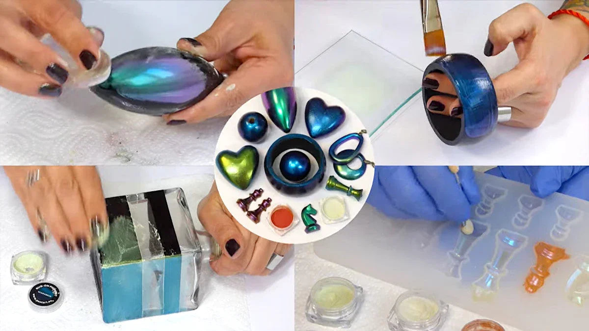 Pentart Rub-on Pigment chamäleon - rainforest - Bastelschachtel