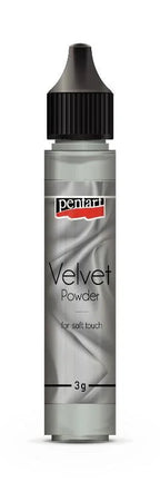 Pentart Samtpulver 30ml - grau - Bastelschachtel
