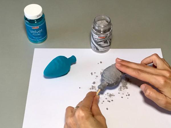 Pentart Samtpulver 30ml - grau - Bastelschachtel