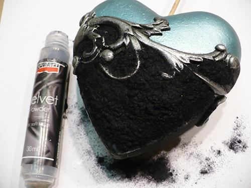 Pentart Samtpulver 4g - schwarz - Bastelschachtel