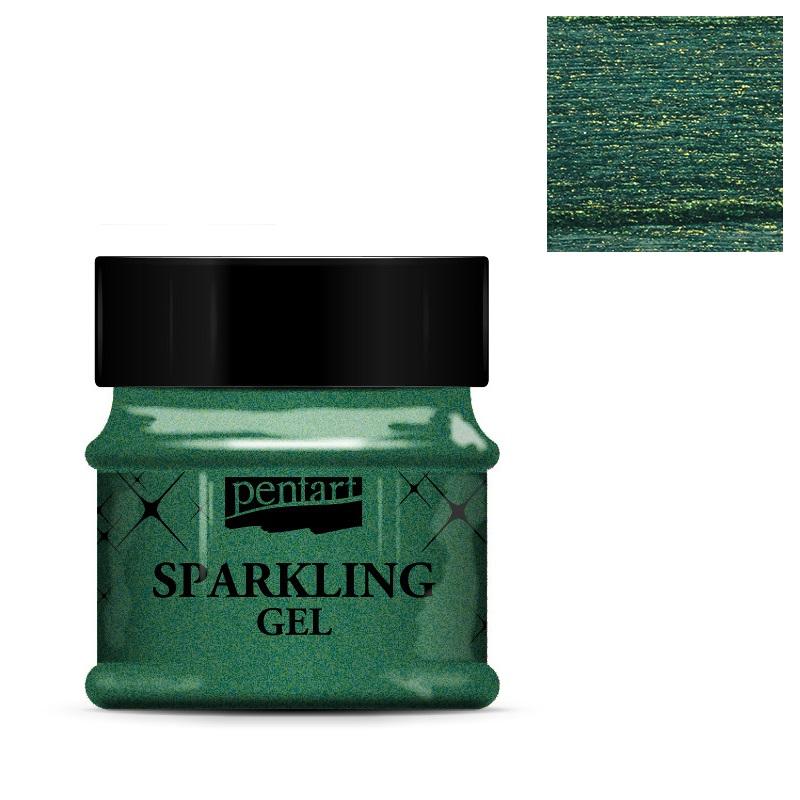 Pentart Sparkling gel 50ml - grün-gold - Bastelschachtel
