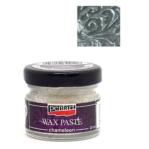 Pentart Wachspaste chamäleon 20ml - funkelndes silber - Bastelschachtel