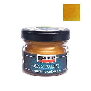 Pentart Wachspaste metallic 20ml - gelb - Bastelschachtel - Pentart Wachspaste metallic 20ml - gelb, pentart wax paste