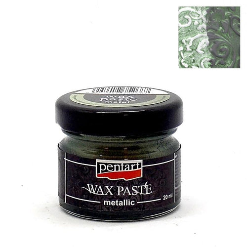 Pentart Wachspaste metallic 20ml - schildkrötengrün - Bastelschachtel