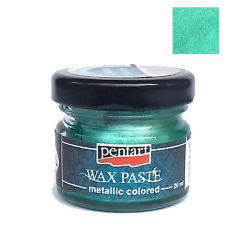 Pentart Wachspaste metallic 20ml - türkis - Bastelschachtel
