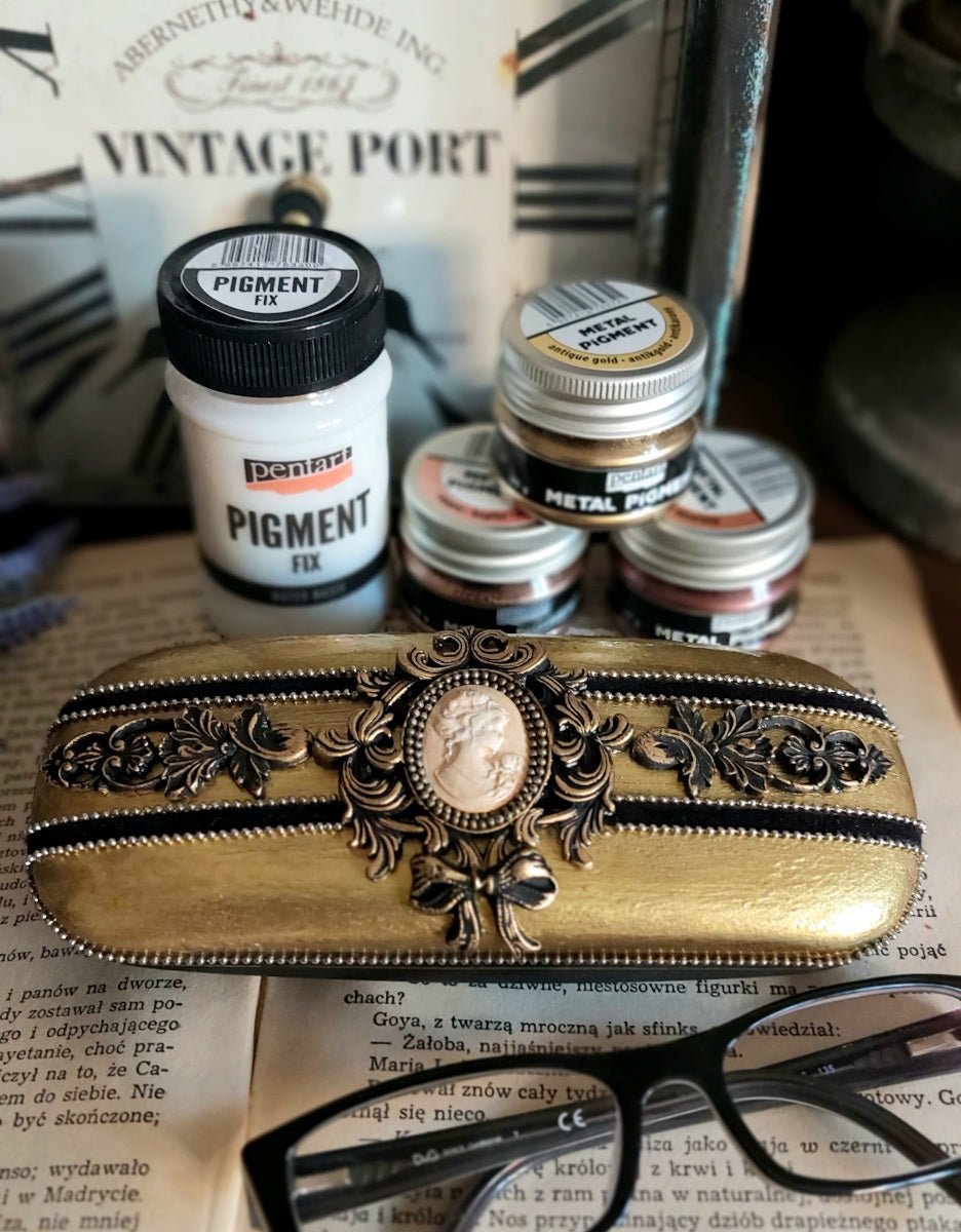 Pentart Metall Pigment 20g - antikgold - Bastelschachtel - Pentart Metall Pigment 20g - antikgold