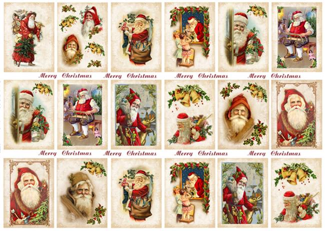 Reispapier 32x45cm - Christmas time with Santa - Bastelschachtel - Reispapier 32x45cm - Christmas time with Santa