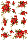 Reispapier 32x45cm - Poinsettia small - Bastelschachtel