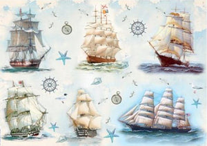 Reispapier 32x45cm - Sailing ships - Bastelschachtel - Reispapier 32x45cm - Sailing ships