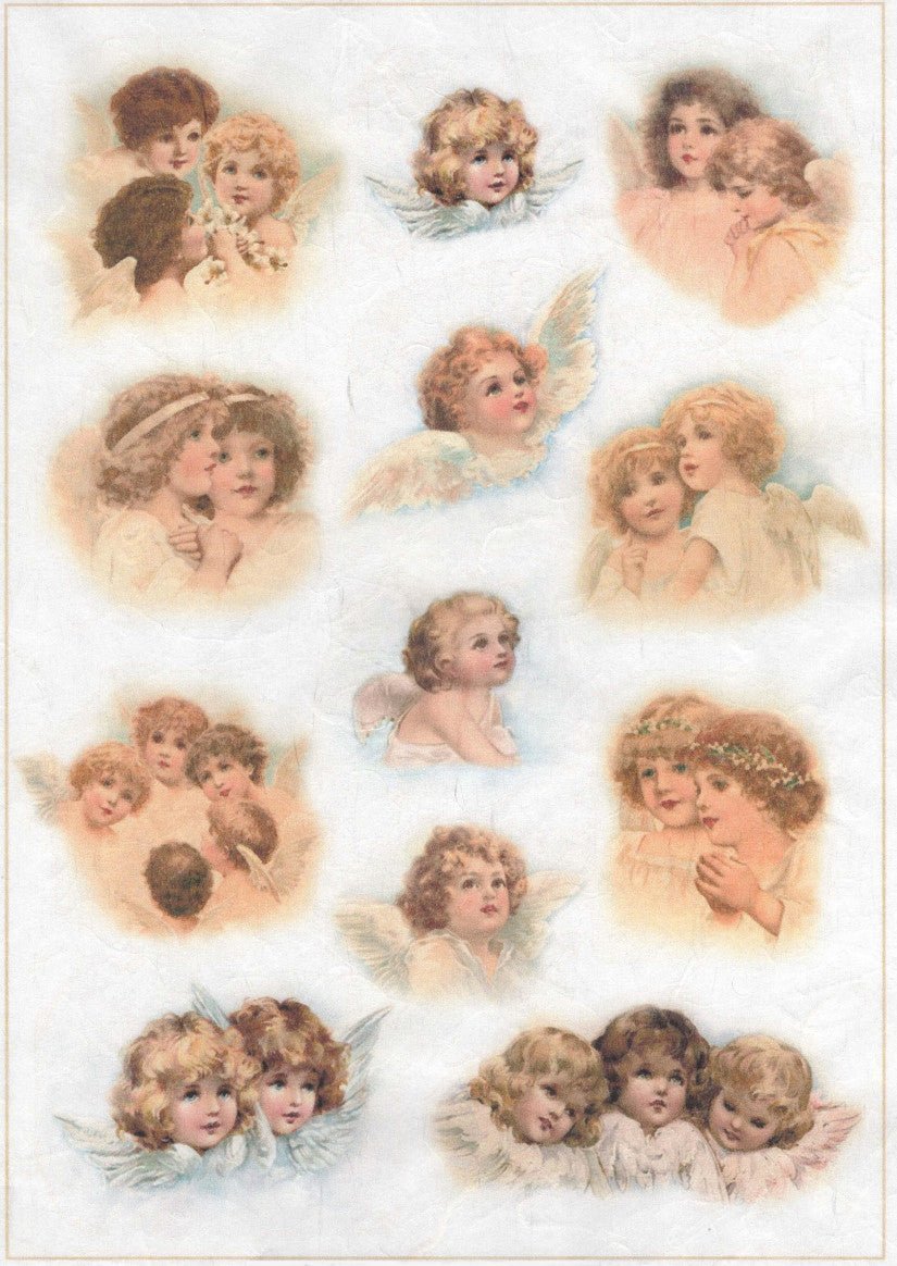 Reispapier 32x45cm - Sweet angels - Bastelschachtel