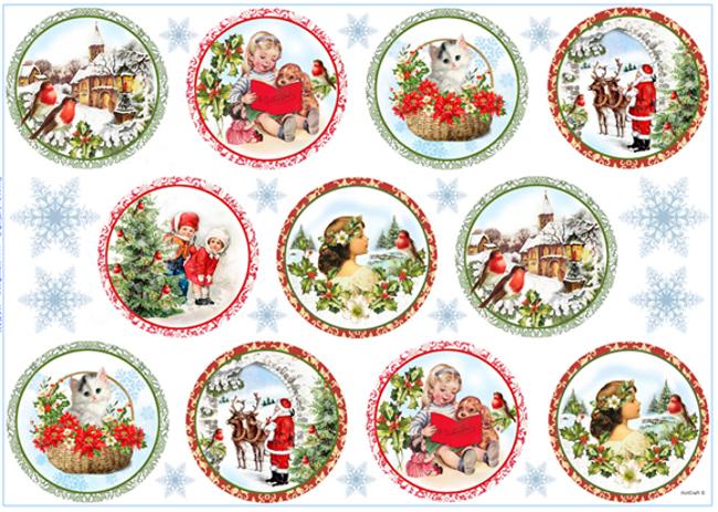 Reispapier 32x45cm -  Winter rounds