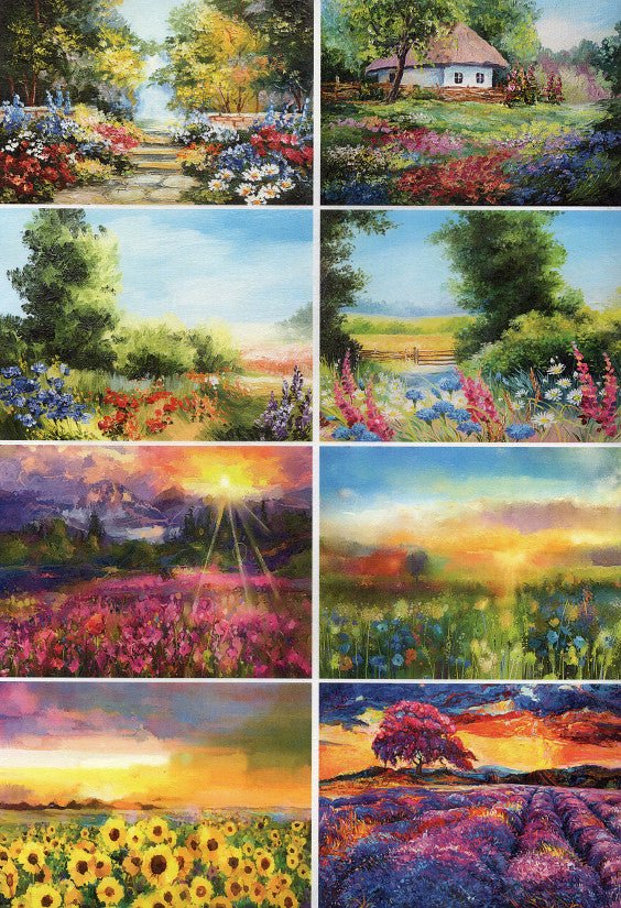 Reispapier A3 - Landscape spring and summer - Bastelschachtel