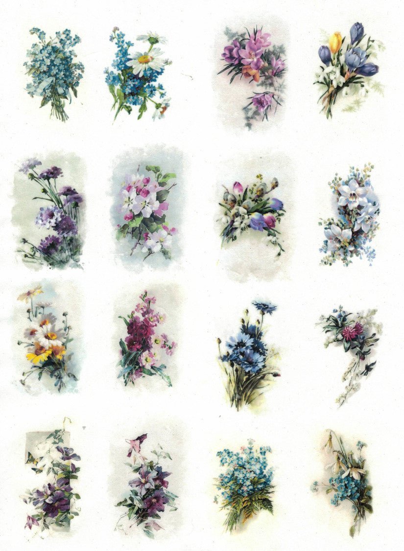 Reispapier A3 - Meadow bouquets - Bastelschachtel