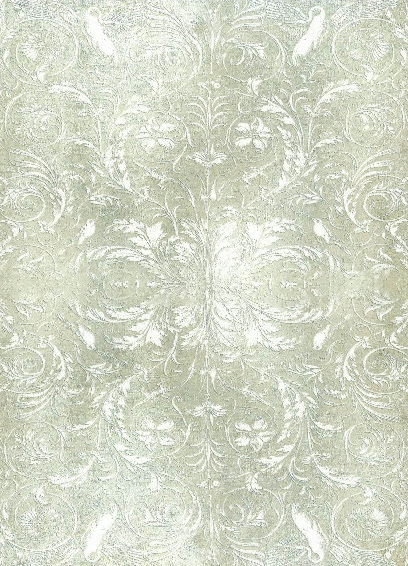 Reispapier A3 - White tendrils - Bastelschachtel