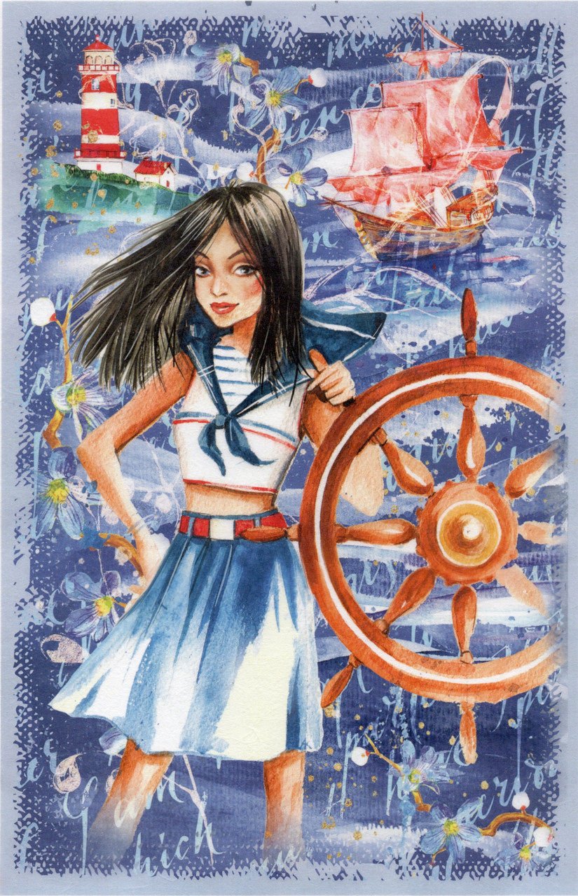 Reispapier A4 - Amélie, maritim - Bastelschachtel