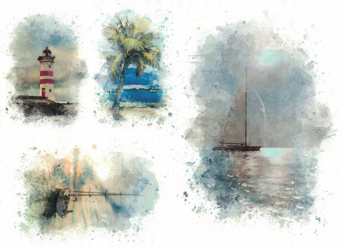 Reispapier A4 - Beach time - Bastelschachtel