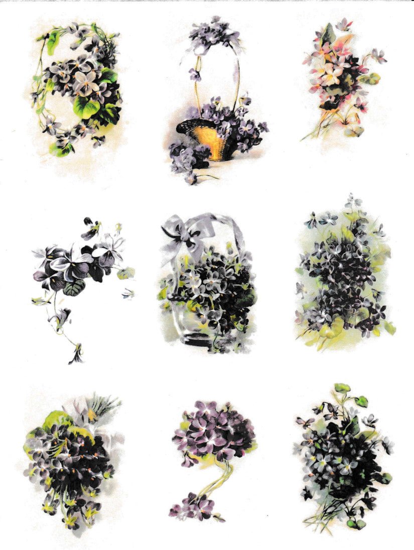 Reispapier A4 - Bouquet of violets - Bastelschachtel