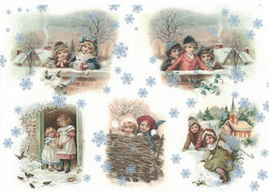 Reispapier A4 - Childs winter joy - Bastelschachtel - Reispapier A4 - Childs winter joy