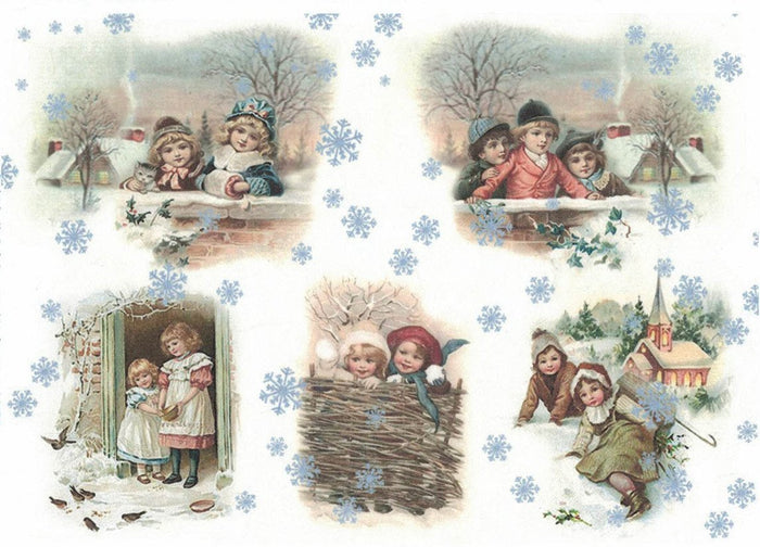 Reispapier A4 - Childs winter joy