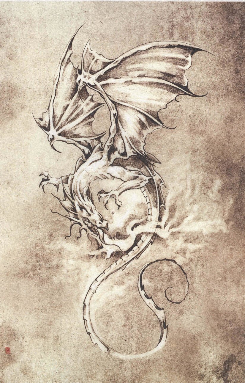 Reispapier A4 - Chinese dragon - Bastelschachtel