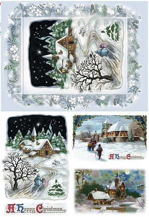 Reispapier A4 - Christmas eve - Bastelschachtel - Reispapier A4 - Christmas eve