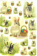 Reispapier A4 - Easter bunnies 1. - Bastelschachtel