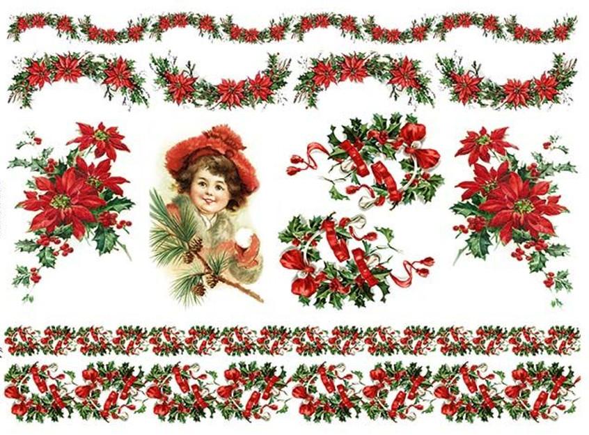 Reispapier A4 - Girlande mit Weihnachtsstern - Bastelschachtel - Reispapier A4 - Girlande mit Weihnachtsstern