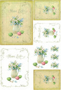 Reispapier A4 - Happy easter bouquet - Bastelschachtel