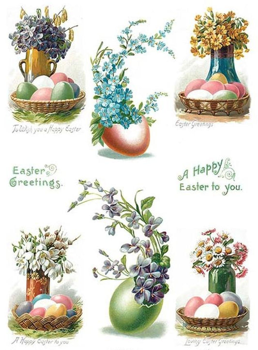 Reispapier A4 - Happy easter - Bastelschachtel - Reispapier A4 - Happy easter
