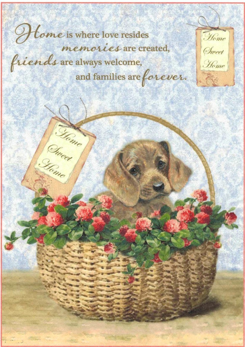 Reispapier A4 - Home, memories, friends - Bastelschachtel