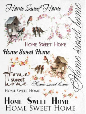 Reispapier A4 - Home Sweet Home - Bastelschachtel - Reispapier A4 - Home Sweet Home