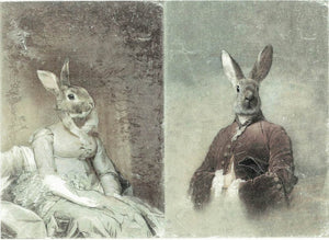 Reispapier A4 - Lady and Sir Rabbit - Bastelschachtel - Reispapier A4 - Lady and Sir Rabbit