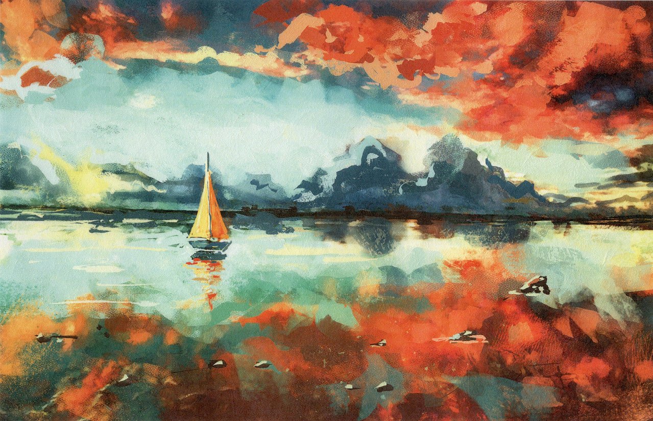 Reispapier A4 - Lake mirroring - Bastelschachtel