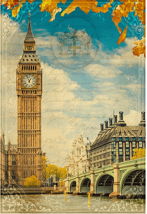 Reispapier A4 - London in autumn - Bastelschachtel - Reispapier A4 - London in autumn