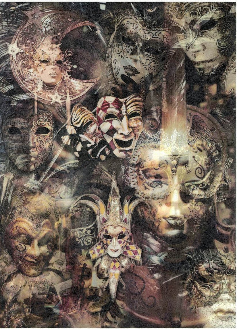 Reispapier A4 - Mask - Bastelschachtel