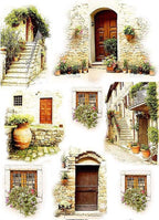 Reispapier A4 - Mediterran Strasse - Bastelschachtel